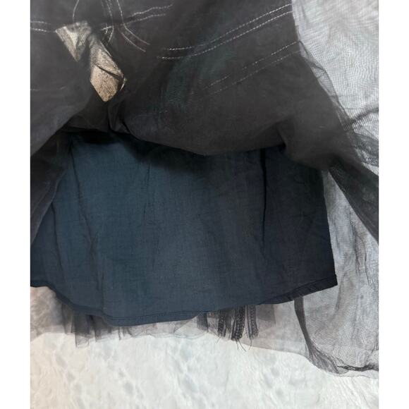 NWT Anthropologie Pilcro Sheer Tulle Babydoll Blouse Top Black Denim Corset XS - Picture 8 of 16